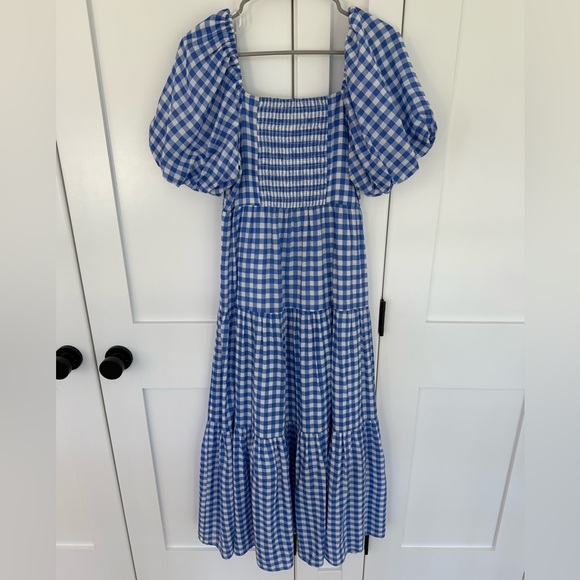 Hyacinth House Blue Gingham Puff Sleeve Dress - Picture 5 of 11